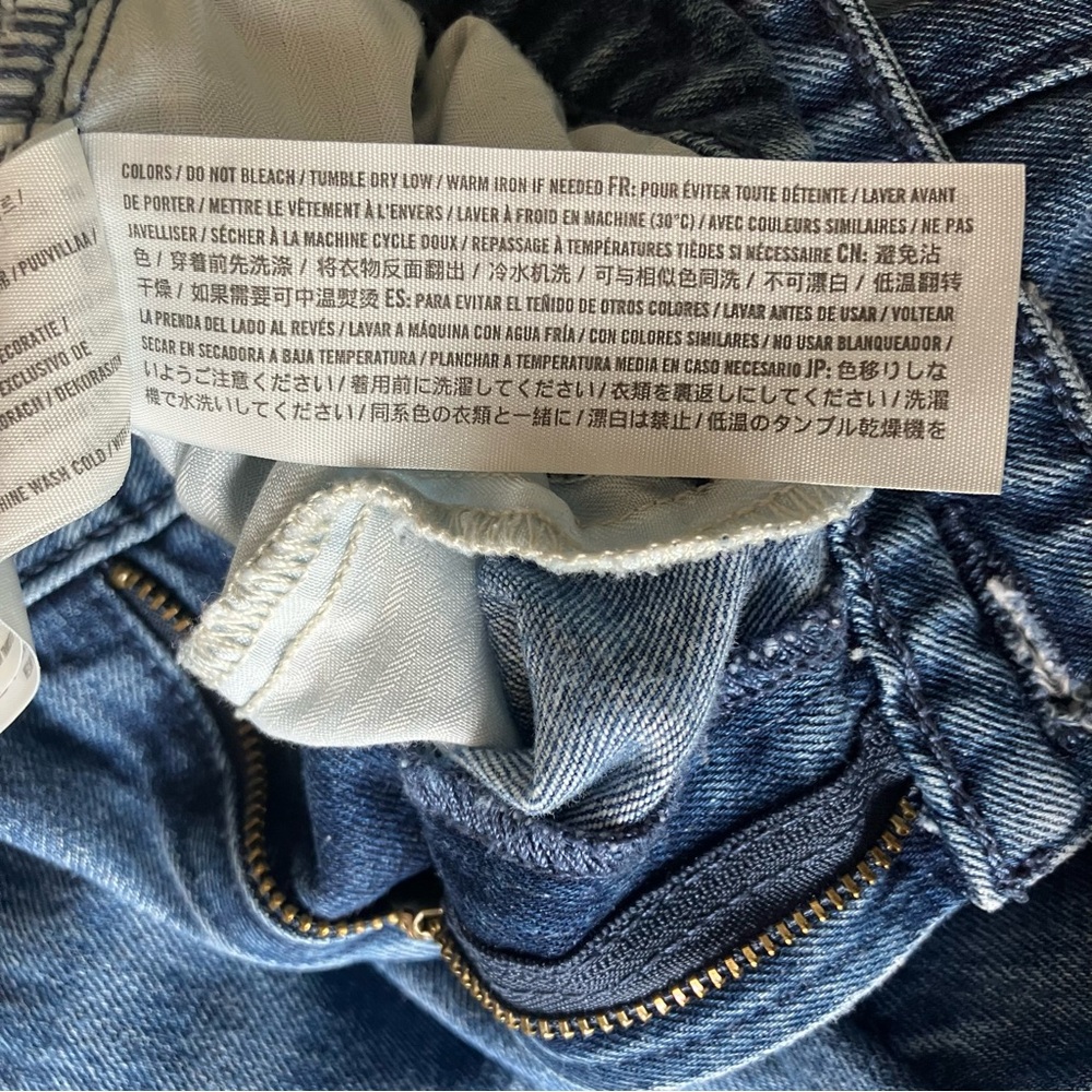 Hollister Low Rise Baggy Jeans Size 00 24 Distressed Wide Leg 100% Cotton Denim - Picture 13 of 14